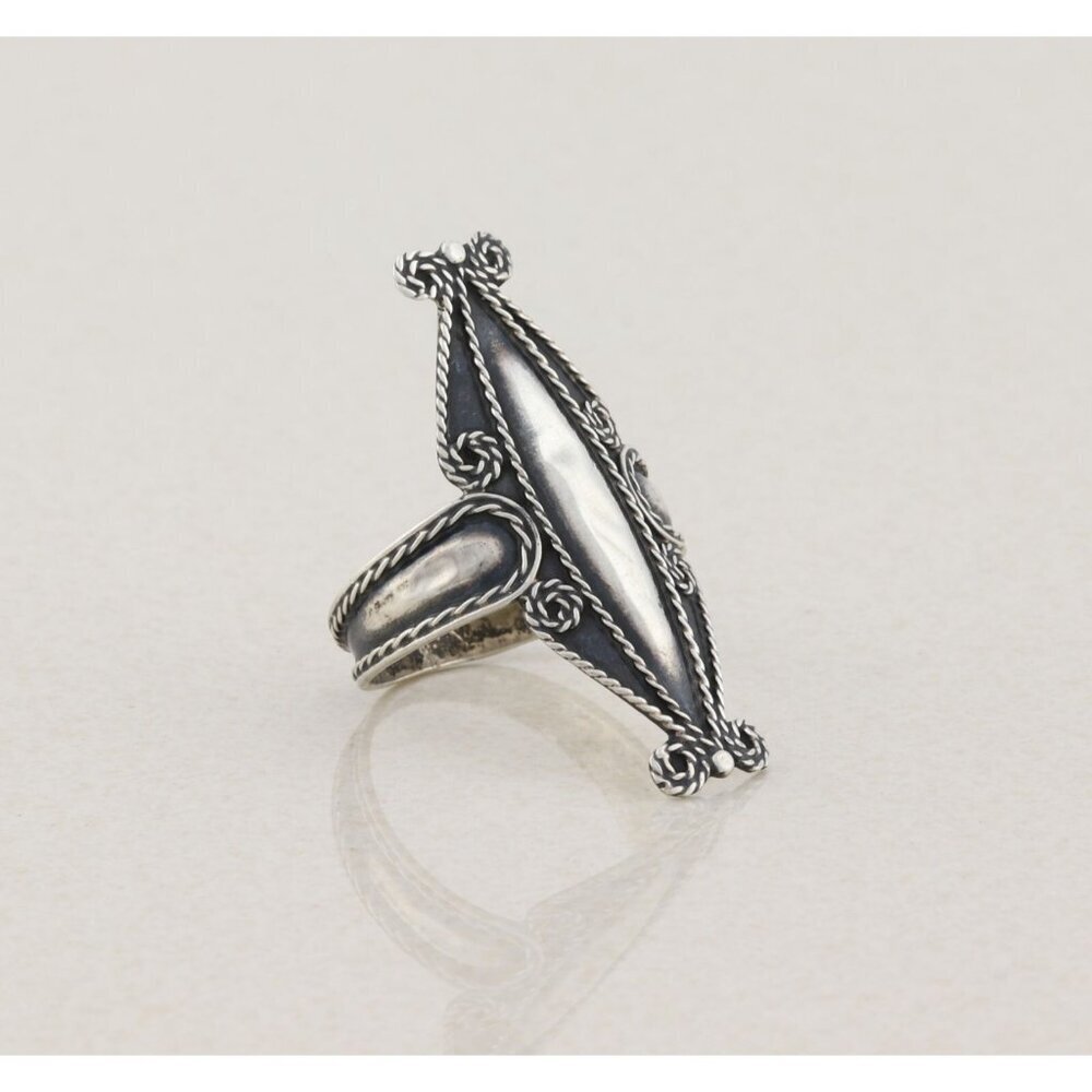 Sterling Silver Ring Swirl Rope Design Size 10 - Picture 3 of 7